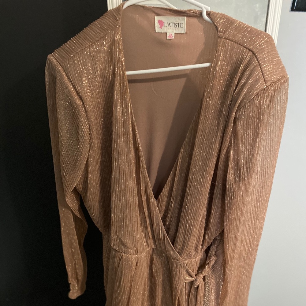 MISS lola rose gold dress
